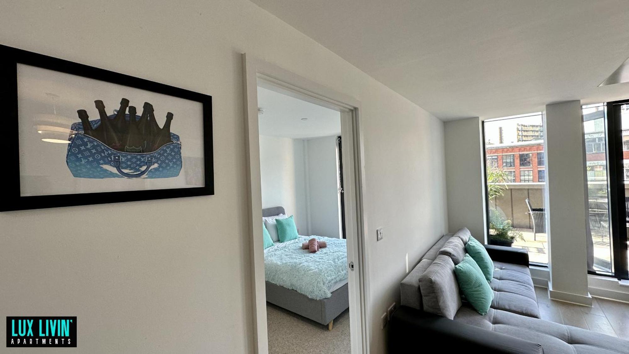 Lux Livin' Apartments - Luxury 2 Bed Apartment With Sky Garden Manchester Rum bild